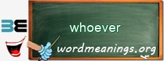 WordMeaning blackboard for whoever